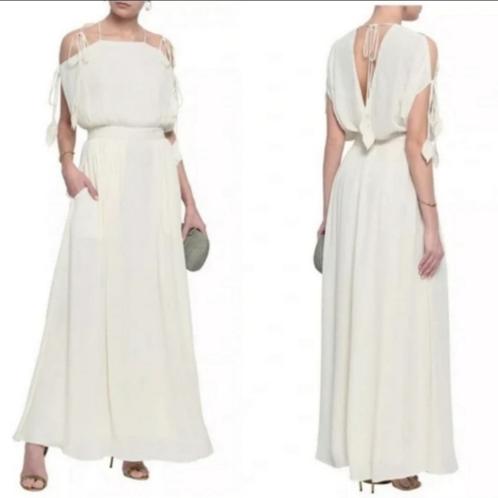 Tory Burch Evalene Grecian Maxi Dress Ivory Size 2 NEW with Tag